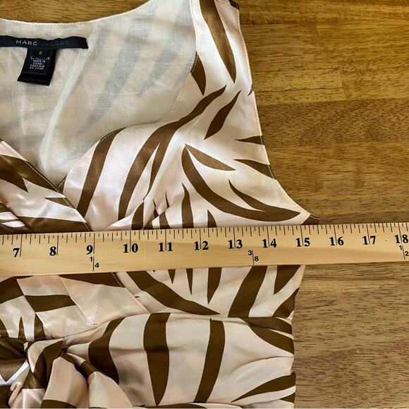Marc Jacobs Women's Animal Print Silk Blend Midi Dress Size Small Pink and Brown - Picture 13 of 14